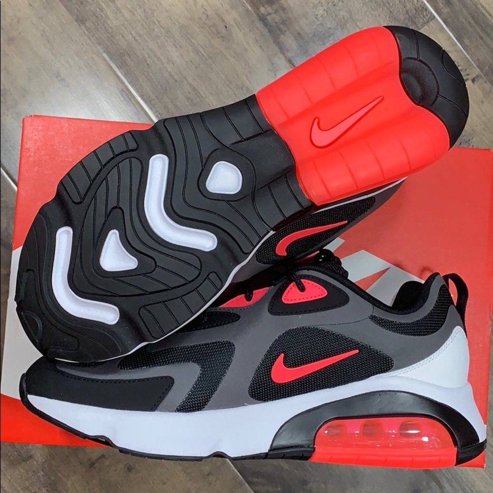NIKE AIR MAX 200 Thunder Grey/Hot Punch-Black - Picture 5 of 16